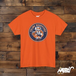 Feline Hoopsters T-Shirt, Unisex Lustiges Basketball Katzen Team T-Shirt Orange