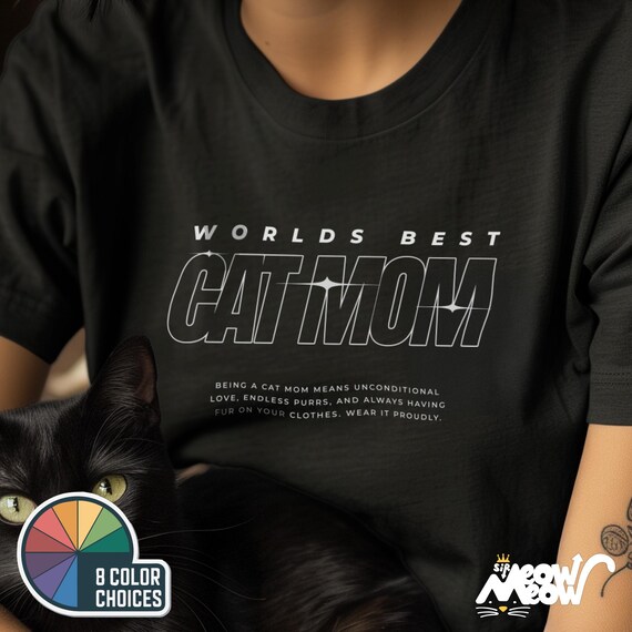 Cat Mom T-Shirt, Minimalist Design, Cat Lover Tee