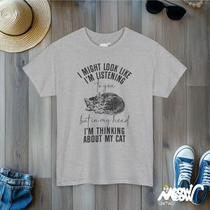 Funny Cat Lover Tee: Sarcastic Cat Mom Graphic Shirt Sport Grey