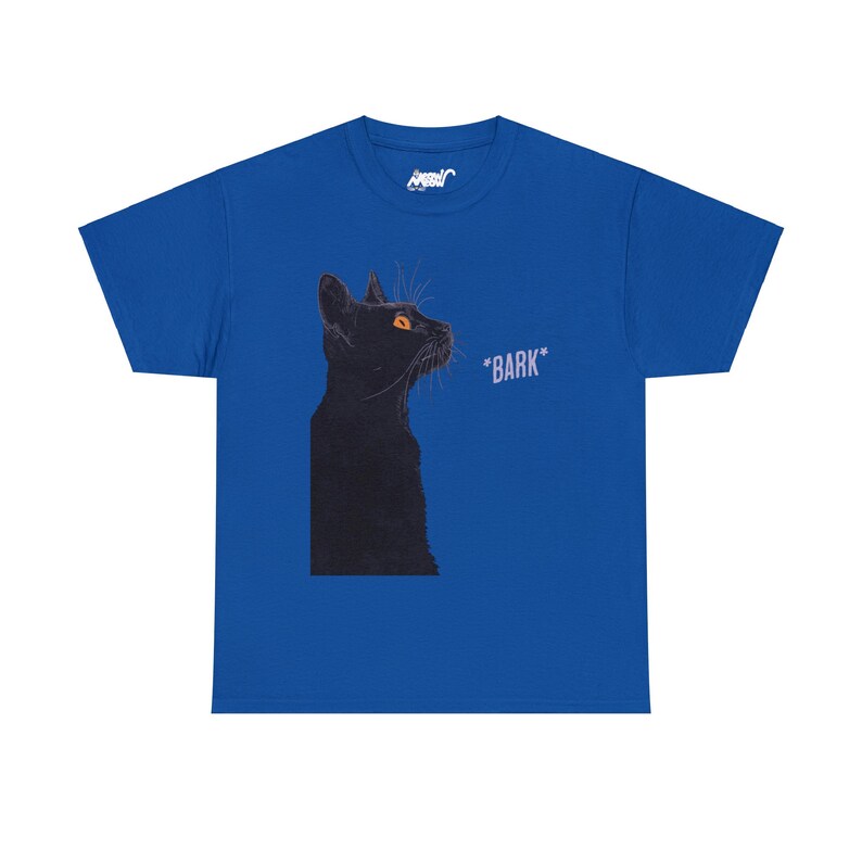 Funny Barking Cat T-Shirt: Quirky Cat Lover Gift Royal