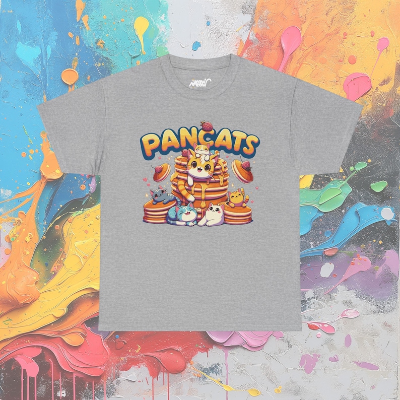 Pancats T-Shirt, Cat & Pancake Graphic Tee, Foodie Shirt image 5