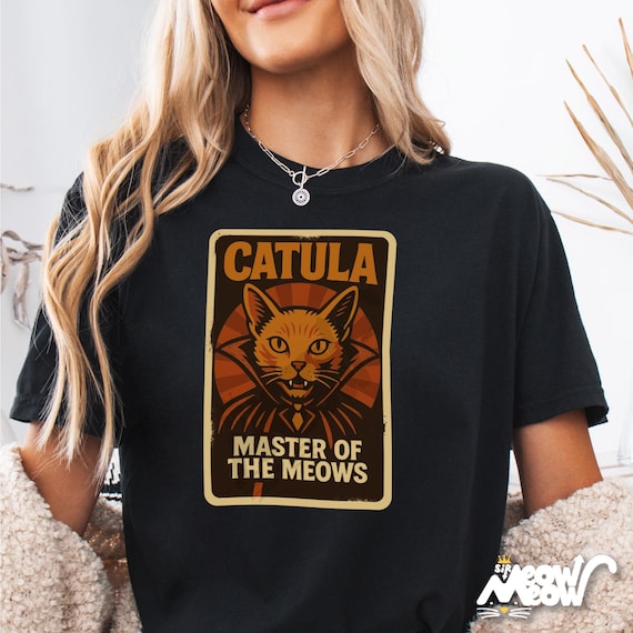 Comfort Colors Catula Shirt: Funny Vampire Cat Halloween Tee
