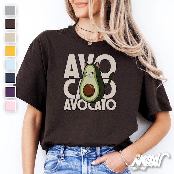 Avocato Cat T-Shirt, Funny Avocado Pun Tee, Gift for Cat Lovers