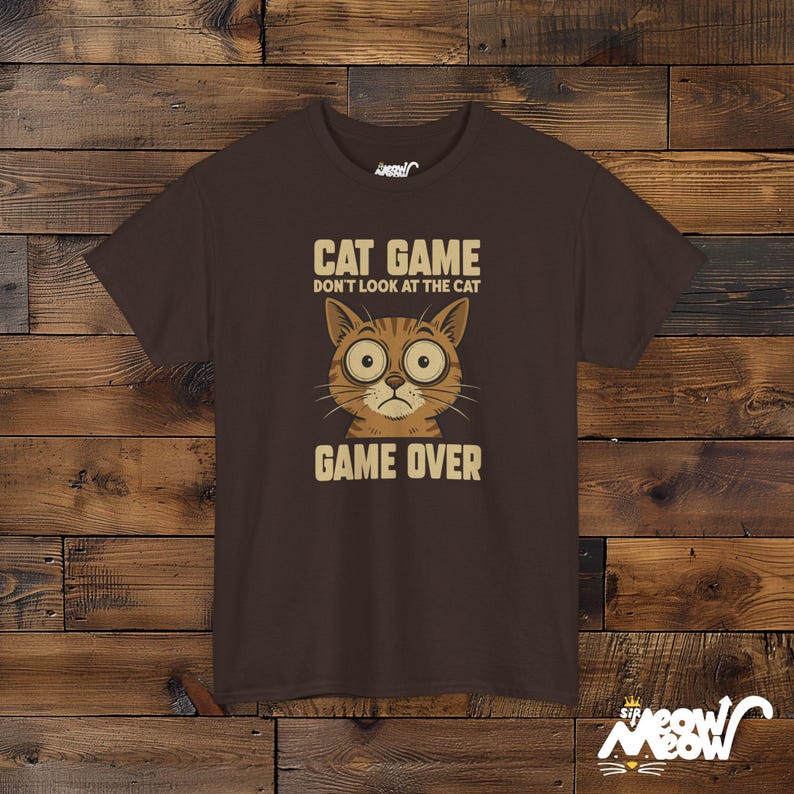 Camiseta de gato "Game Over", divertida camiseta de gato gamer Dark Chocolate