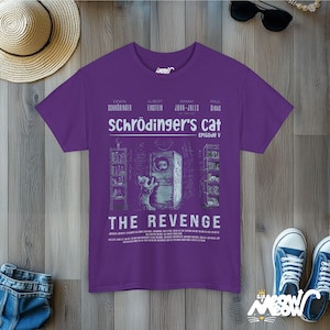 Schrödinger's Cat Revenge T-Shirt: Funny Physics Science Tee Purple