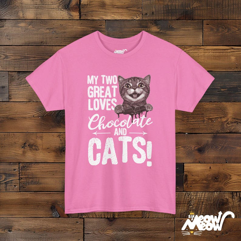 Chocolate and Cats T-Shirt: Playful Graphic Tee, Cat Lover Gift Azalea
