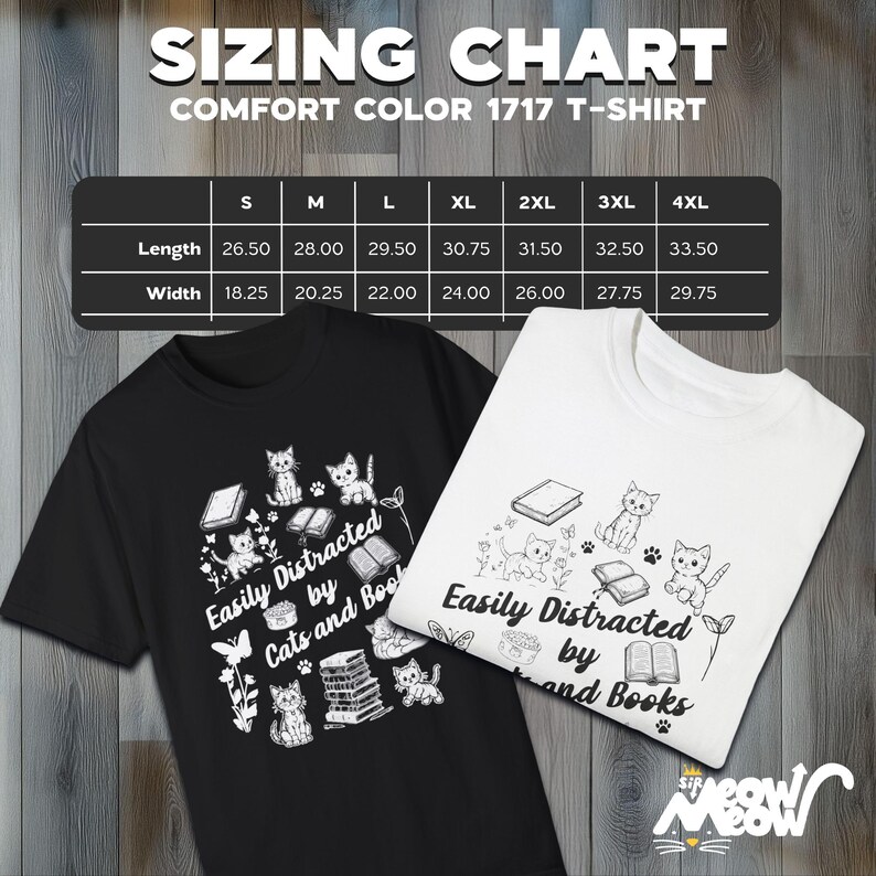 Easily Distracted by Cats and Books T-Shirt: Bookworm Cat Mom Tee image 3