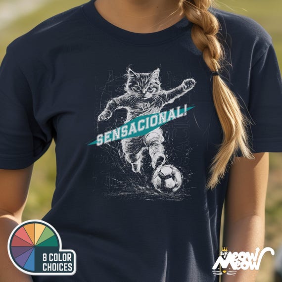 Soccer Cat T-Shirt: Sensacional Football Design
