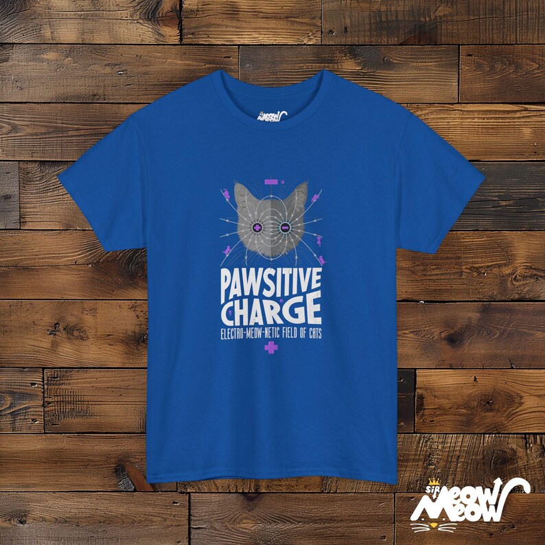 Camiseta de Física de Gatos con Carga Positiva: Diseño Electromagnético Royal
