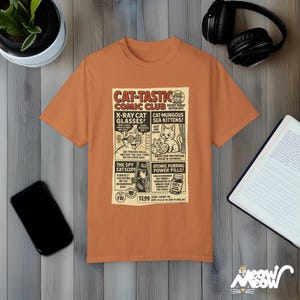 Funny Cat Comic Shirt: Vintage "Cat-Tastic Comic Club" Tee Yam
