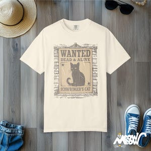 Schrödinger's Cat Comfort Colors Shirt: Funny Science Tee Ivory