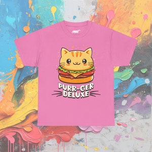 Cat Burger T-Shirt: Purr-ger Deluxe Foodie Tee Azalea