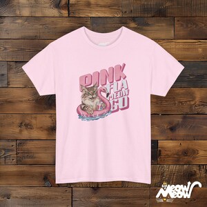 Lustiges Flamingo Katzen-T-Shirt - Retro Pink Fla-MEOW-Go Float Design - Lustiges Geschenk für Katzenliebhaber Light Pink