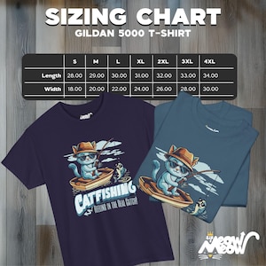 Catfishing Unisex Tee: Funny Cat & Fishing Graphic T-Shirt image 3