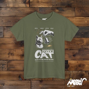 Pavlov's Cat T-Shirt: Funny Psychology Science Tee Military Green