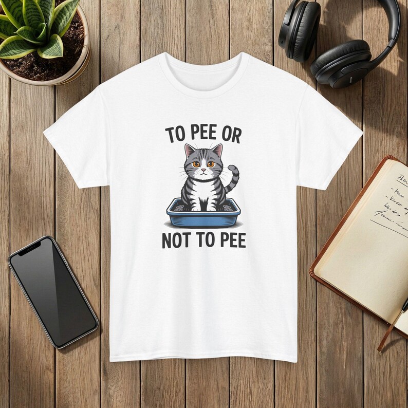 Funny Cat T-Shirt: Or Not, Kitten Graphic White