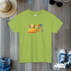 Nacho Average Cat T-Shirt | Funny Cat Pun Tee | Quirky Taco Lover Gift Kiwi