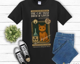 Maglietta del gatto di Schrödinger: fisica quantistica retrò, regalo scientifico nerd