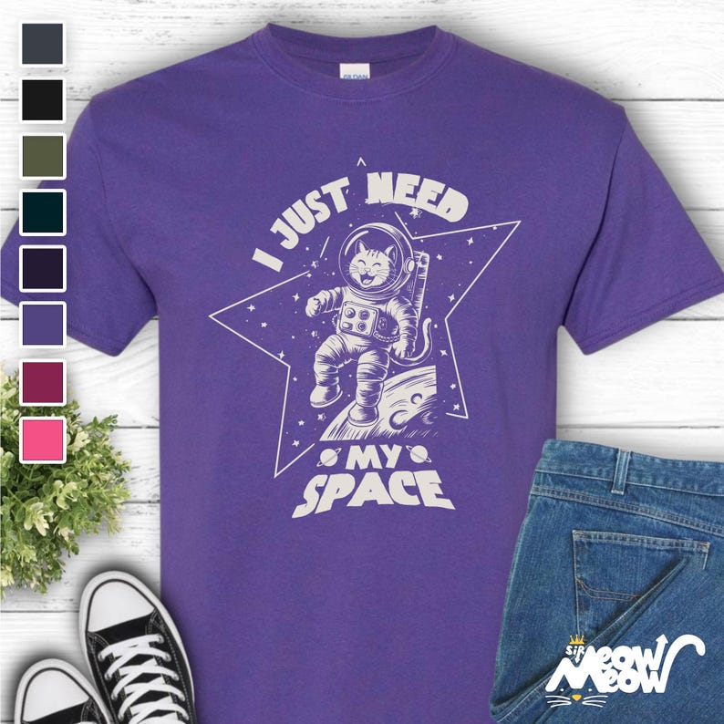 Cat Astronaut T-Shirt: Funny Space Cat Lover Gift image 1