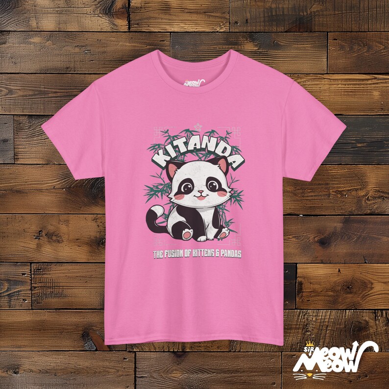 Kitanda T-Shirt: Kitten Panda Fusion Unisex Tee Azalea