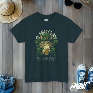 St Pawdy's Day Cat T-Shirt: Feline Lucky Irish Tee Midnight