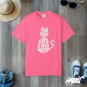 Comfort Colors Cat Lover Shirt: Minimalist Silhouette Tee Crunchberry