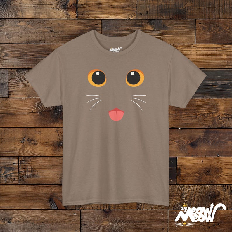 Kawaii Cat Face T-Shirt, Unisex Black Cat Costume Tee image 3