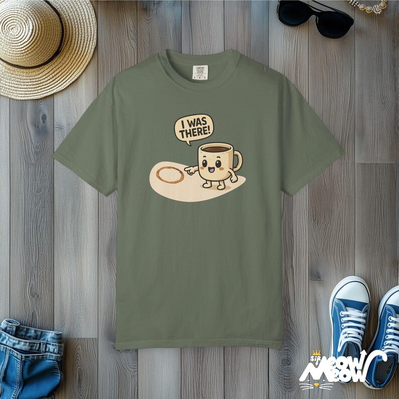 Comfort Colors Coffee Mug Shirt: Funny Kawaii Barista Tee Moss