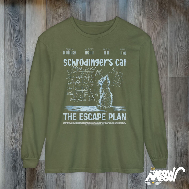 Schrödinger's Cat T-Shirt: Funny Physics Science Long Sleeve Unisex Tee Hemp