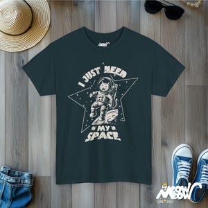 Cat Astronaut T-Shirt: Funny Space Cat Lover Gift Midnight