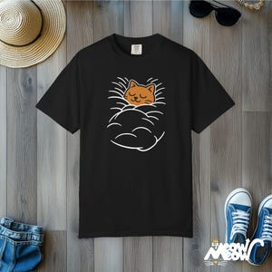 Comfort Colors Cat Nap T-Shirt: Cozy Kitty Graphic Tee Black