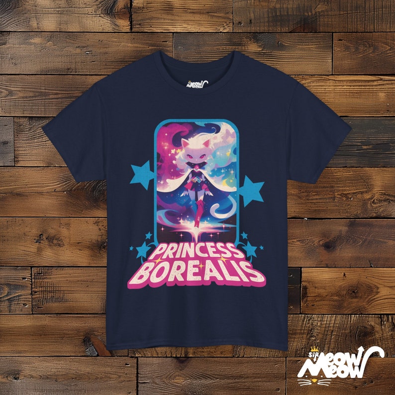 Princess Borealis T-Shirt: Retro 80s Cartoon Hero Design Navy