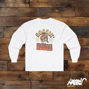 Rockin 'Robin Langarm-T-Shirt, Retro Musikliebhaber T-Shirt White