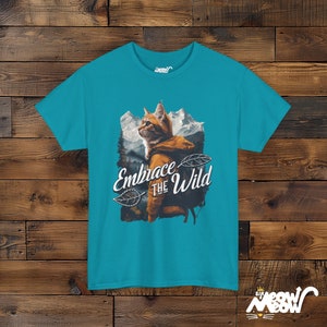 Adventure Cat Unisex Shirt: Embrace the Wild Outdoor Design Tropical Blue