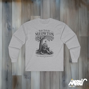 Sir Isaac Meowton Cat T-Shirt, Physics Teacher Gift, Newton Gravity Tee (Vintage Style) image 13