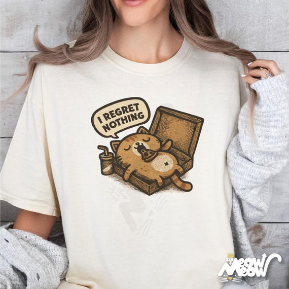 Funny Pizza Cat T-Shirt: Comfort Colors Unisex Tee, Sir Meow Meow Graphic