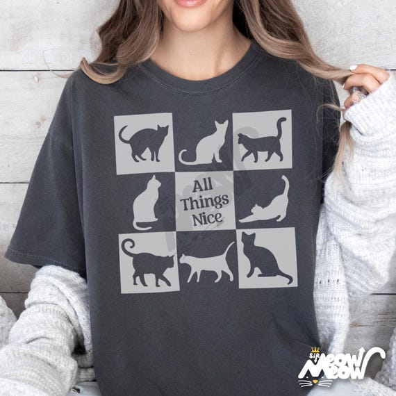 Minimalist Cat Silhouette T-Shirt: Comfort Colors Unisex Tee