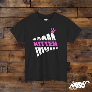 T-shirt pour maman chaton - Empreinte de patte de chat, cadeau pour amoureux des chats Black