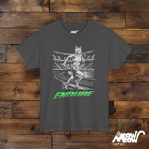Cat Runner T-Shirt: Motivational Athlete Unisex Tee Dark Heather