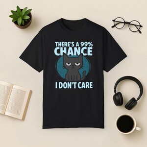 Maglietta Grumpy Cat: Maglietta Sarcastica Introversa - Colori Comfort Black