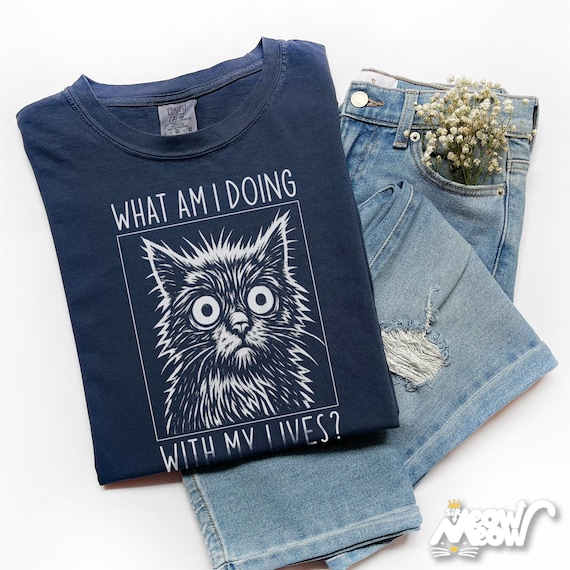 Existential Cat T-Shirt: Funny Graphic Tee - Comfort Colors Unisex