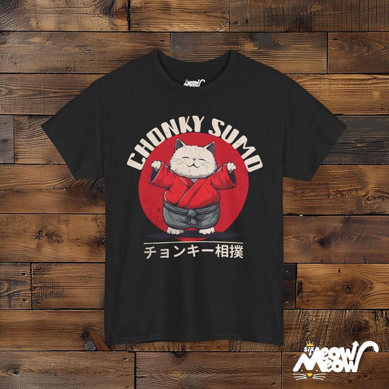 Camiseta de gato sumo corpulento: divertida camiseta unisex para amantes de los gatos imagen 8