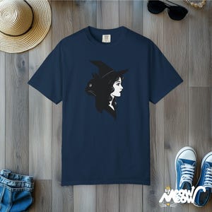 Witch & Black Cat T-Shirt: Gothic Comfort Colors Tee image 8