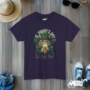 St Pawdy's Day Cat T-Shirt: Feline Lucky Irish Tee Blackberry