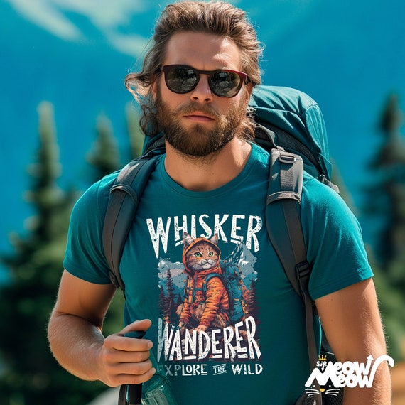 Whisker Wanderer Cat T-Shirt: Adventure Kitty Explore Tee