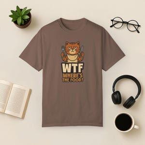 T-shirt met grappige kat: Sarcastic Foodie Comfort Colors-shirt Espresso