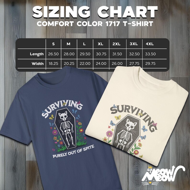 Skeleton Cat T-Shirt: Funny Dark Humor Comfort Colors Tee image 3