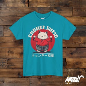Camiseta de gato sumo corpulento: divertida camiseta unisex para amantes de los gatos imagen 7