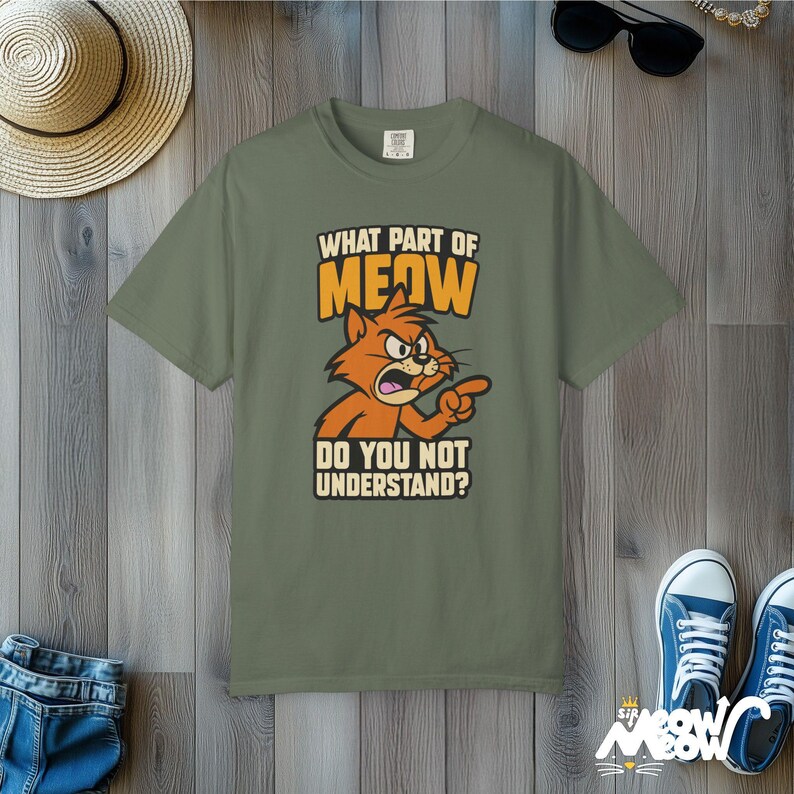 Camiseta Comfort Colors de gato enojado: un regalo divertido para los amantes de los gatos Moss