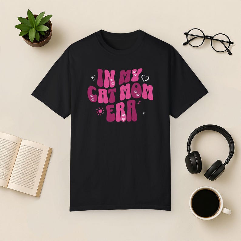 Retro Katzen T-Shirt: Groovy Katzenliebhaber T-Shirt Bild 10